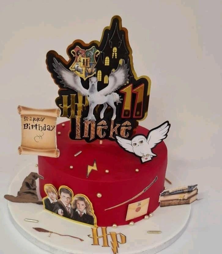 Taartsteker/Topper Harry Potter thema 14x17 cm, Hobby en Vrije tijd, Taarten en Cupcakes maken, Ophalen of Verzenden, Nieuw, Taarten of Cupcakes