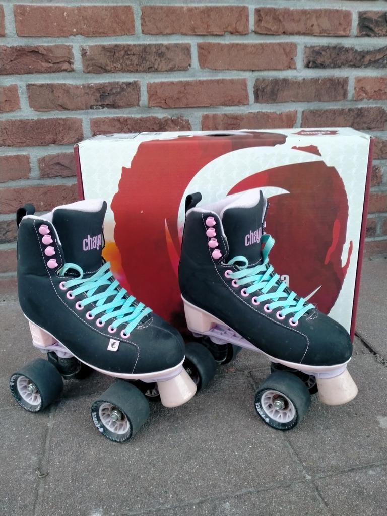 Chaya rolschaatsen - Zwart/Roze/Mint - Maat 37, Ophalen of Verzenden, Zo goed als nieuw, Dames