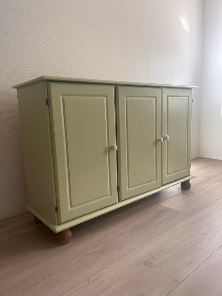 Dressoir/tv kast licht (olijf) groen, Huis en Inrichting, Kasten | Dressoirs, Ophalen, Gebruikt, 100 tot 150 cm, 25 tot 50 cm