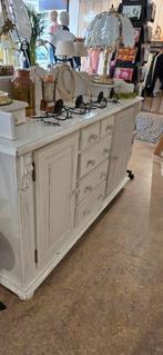 Brocant wit dressoir met lades en deuren, Ophalen, Gebruikt, 150 tot 200 cm, Brocante, Landelijk