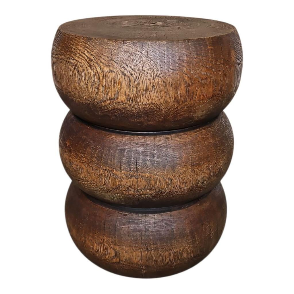 Massief teakhouten bijzettafel, 45 tot 60 cm, Minder dan 55 cm, Rond, Nieuw