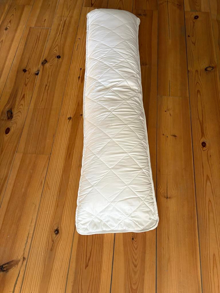 Ergonomisch zijslaper kussen 150x43cm, Eenpersoons, Wit, Ophalen of Verzenden, Zo goed als nieuw