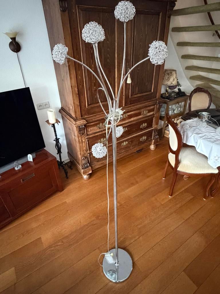 Design Vloerlamp met Decoratieve Bollen - Sfeerverlichting, Ophalen, Gebruikt, Metaal, 150 tot 200 cm