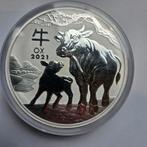Zilveren kilomunt Year of the Ox 2021 Lunar, Ophalen of Verzenden, Zilver