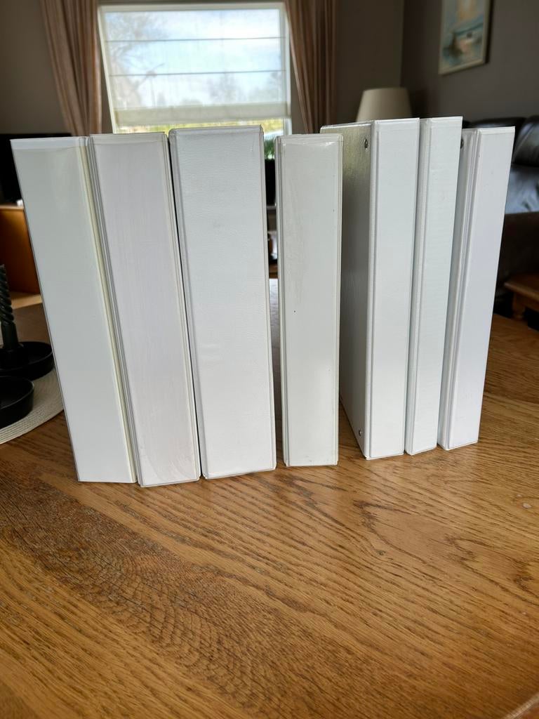 7x witte 4 rings mappen., Ophalen of Verzenden, Gebruikt