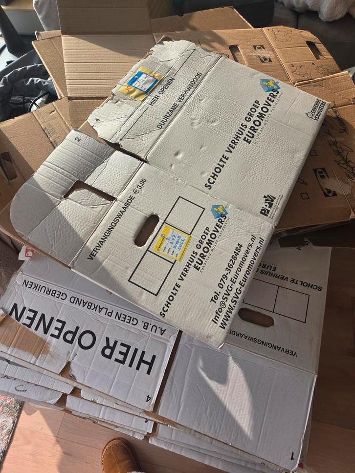 12 professionele verhuisdozen - stevig en duurzaam, Doe-het-zelf en Verbouw, Kratten en Dozen, Ophalen of Verzenden