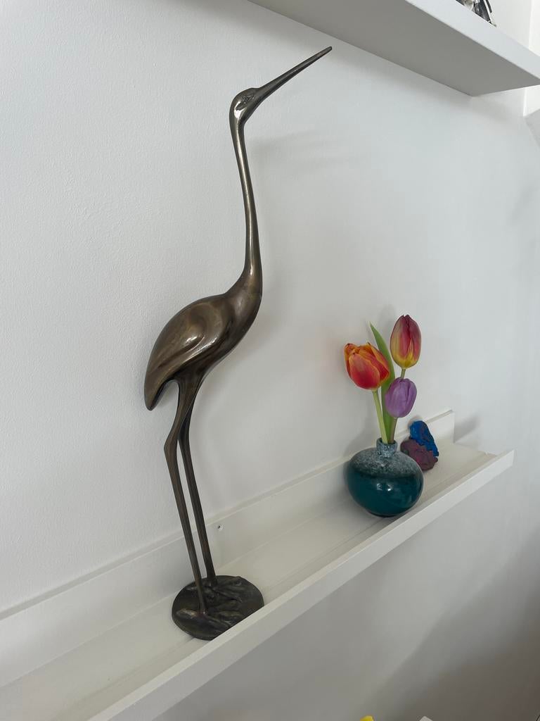 Bronzen kraanvogel beeld - Elegant en decoratief, Ophalen of Verzenden