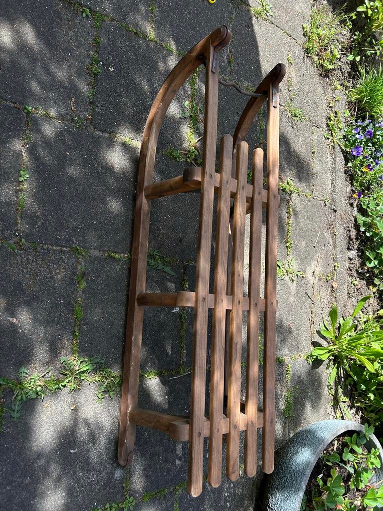 Vintage Davos Slee - 1 meter lang, stevig en in goede staat, Ophalen, Gebruikt, Hout