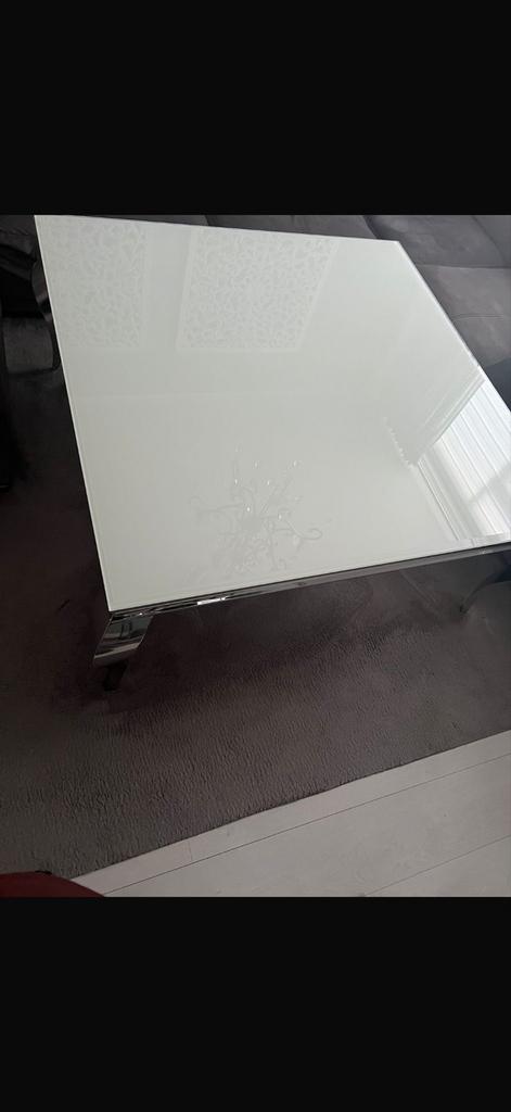 Salontafel en Eettafel met 6 stoelen, Huis en Inrichting, Tafels | Eettafels, Gebruikt, Glas, Vijf personen of meer, 150 tot 200 cm