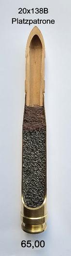 20x138B 2cm Flak Platzpatrone DOORSNEDE, Verzamelen, Militaria | Tweede Wereldoorlog, Ophalen of Verzenden, Landmacht, Duitsland