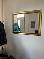 Spiegel met goudkleurige rand, Ophalen, Zo goed als nieuw, Minder dan 100 cm, Rechthoekig