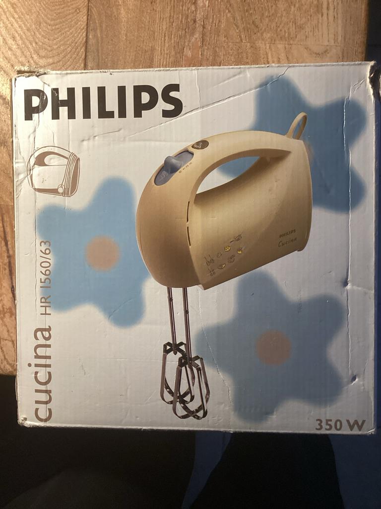 Philips Cucina HR 1560/63 Handmixer - 350W, Witgoed en Apparatuur, Keukenmixers, Ophalen of Verzenden, Gebruikt, 3 snelheden of meer
