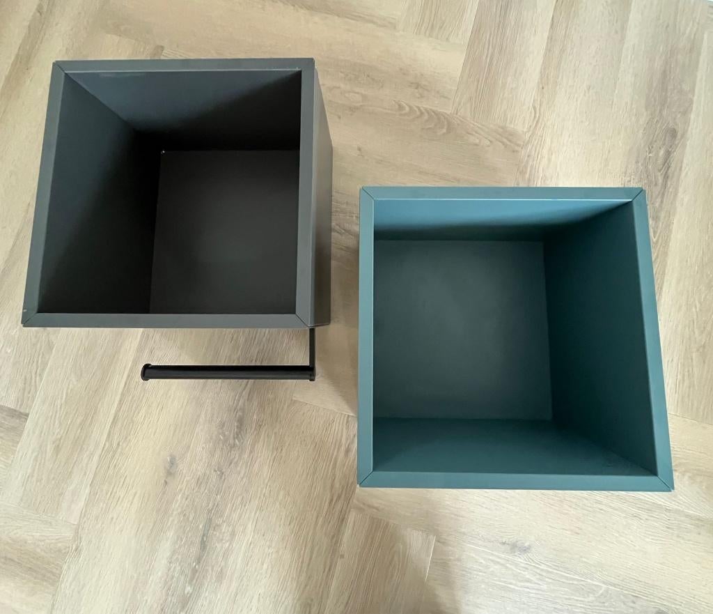 2x IKEA EKET kubuskastje – donkergrijs & petrol/groen, Ophalen of Verzenden, Zo goed als nieuw, Minder dan 150 cm, Minder dan 100 cm