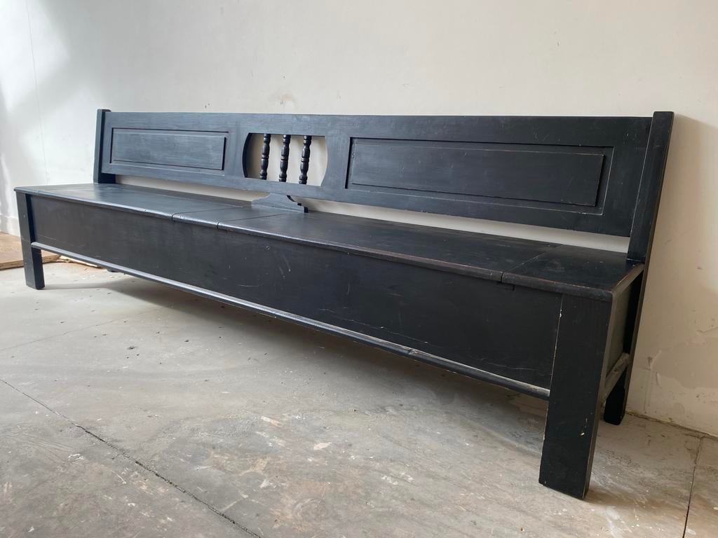 Grote mat zwarte klepbank 2.60 m., Huis en Inrichting, Ophalen of Verzenden, Zo goed als nieuw