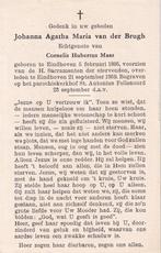 Brugh Johanna 1895 Eindhoven 1949, Ophalen of Verzenden, Bidprentje