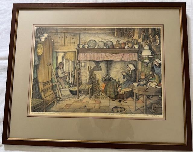 Jan Strube Boereninterieur omstreeks 1900, Antiek en Kunst, Ophalen of Verzenden