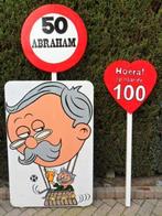 50 Abraham feestbord huren kan buiten in regen en wind staan, Hobby en Vrije tijd, Feestartikelen | Verhuur, Ophalen, Nieuw, Abraham of Sarah