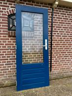 Hardhouten achterdeur 82,7x201,5cm. Driepuntssluiting, Ophalen, 80 tot 100 cm, 200 tot 215 cm, Glas