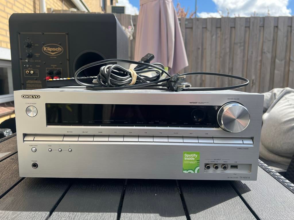 Onkyo TX-NR414 AV Receiver, Ophalen, 120 watt of meer, Onkyo, Gebruikt