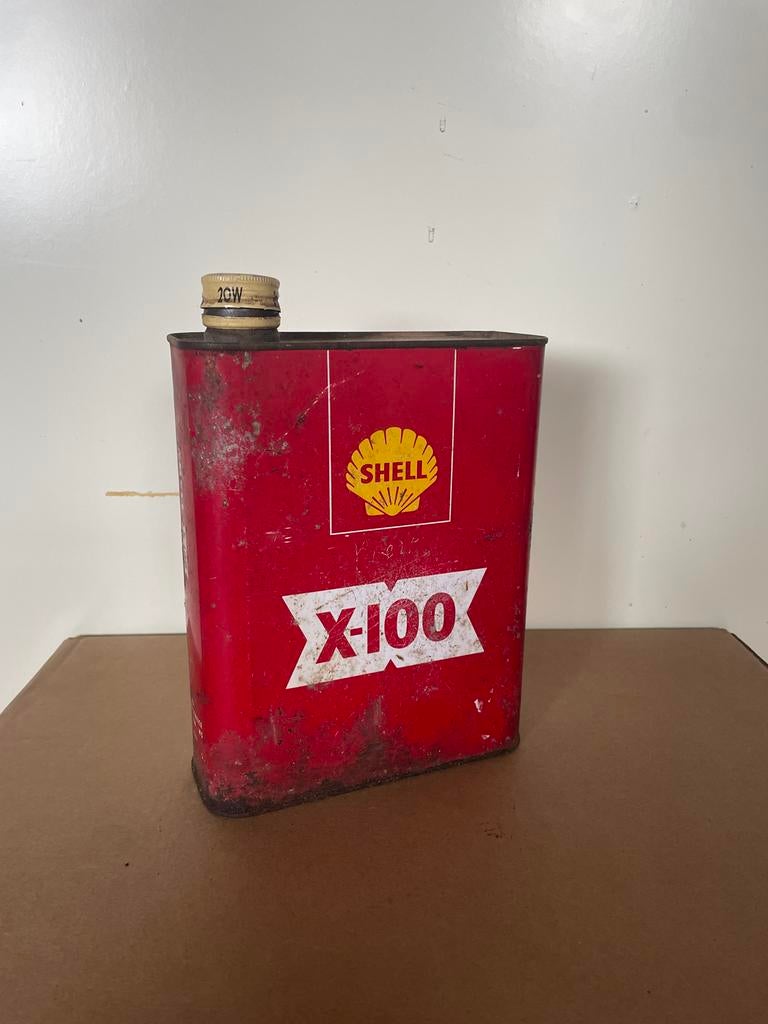 Shell X-100 blik verzamelobject, Verzamelen, Merken en Reclamevoorwerpen, Gebruikt, Verpakking, Ophalen of Verzenden