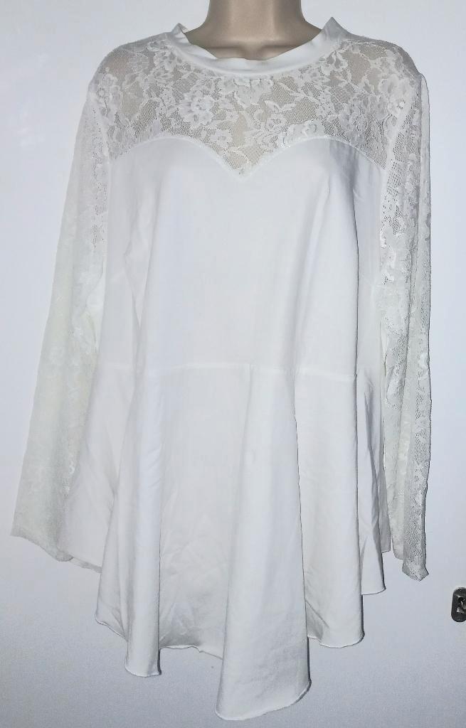 Shein Curve tuniek maat 4XL (44/46), Kleding | Dames, Grote Maten, Zo goed als nieuw, Blouse of Tuniek, Wit, Ophalen of Verzenden