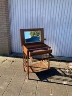 Antieke Kaptafel - Vintage Houten Toilettafel met Spiegel, Ophalen, Minder dan 50 cm, Gebruikt, Minder dan 100 cm