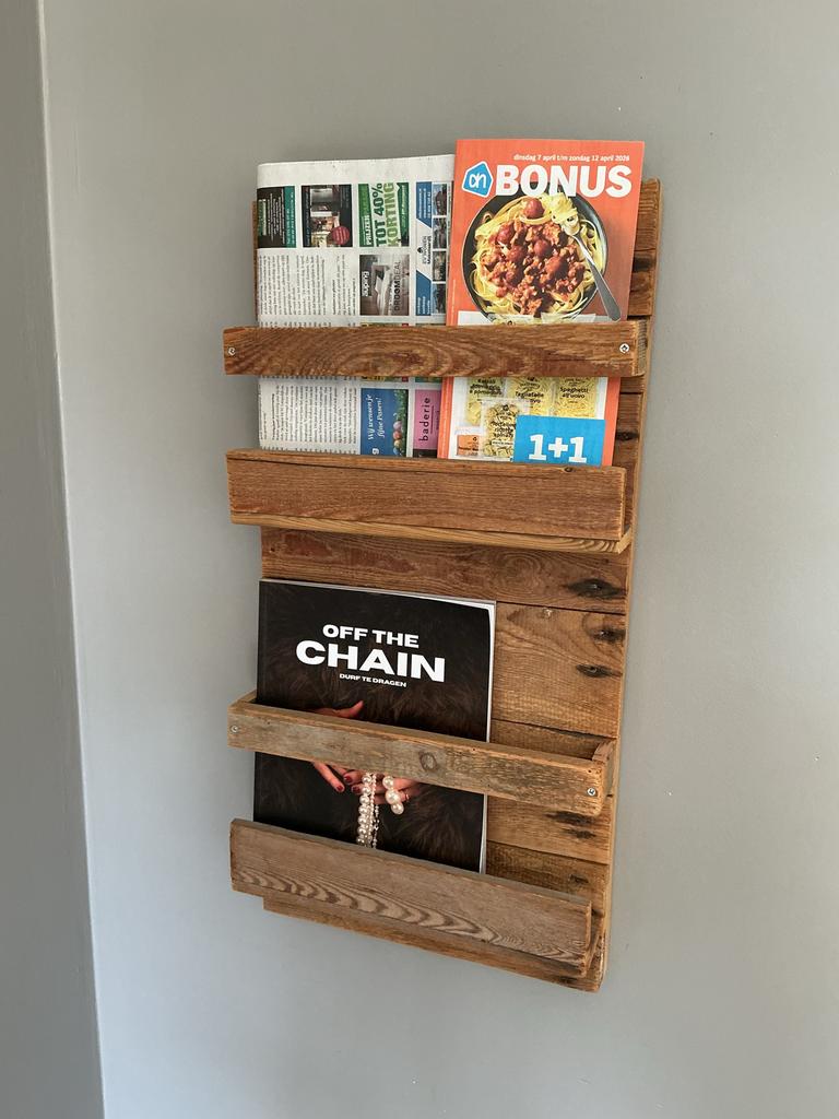 Houten lectuurbak, Huis en Inrichting, Woonaccessoires | Krantenbakken en Lectuurbakken, Ophalen of Verzenden, Zo goed als nieuw