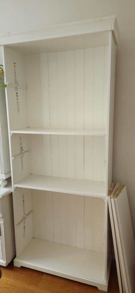 LIATORP BOEKENKAST Brocante stijl, gebroken wit, Huis en Inrichting, Kasten | Boekenkasten, Ophalen, 200 cm of meer, 50 tot 100 cm