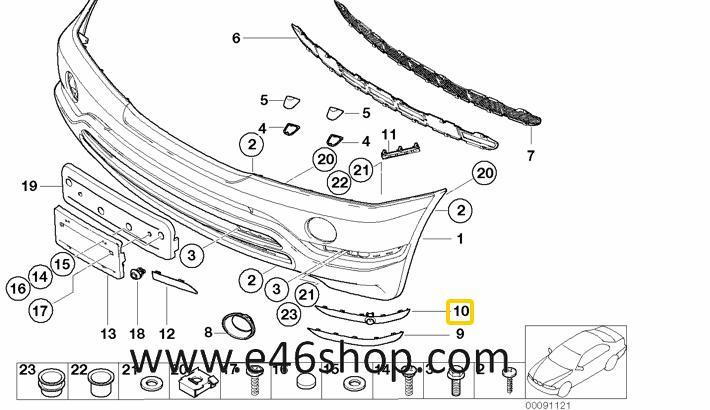 Voorbumper lijst BMW X5 E53 oe 51117009894, Auto-onderdelen, Overige Auto-onderdelen, BMW, Nieuw, Ophalen of Verzenden