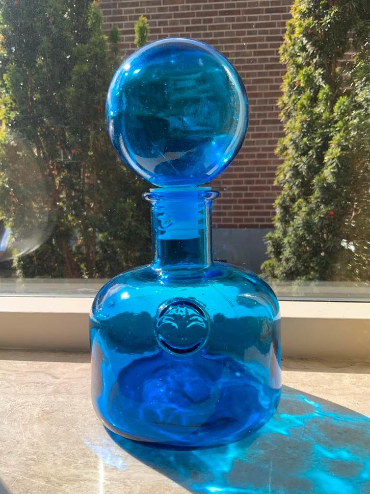 Drie vintage retro karaffen Empoli Genie Italy, Antiek en Kunst, Antiek | Glas en Kristal, Ophalen of Verzenden