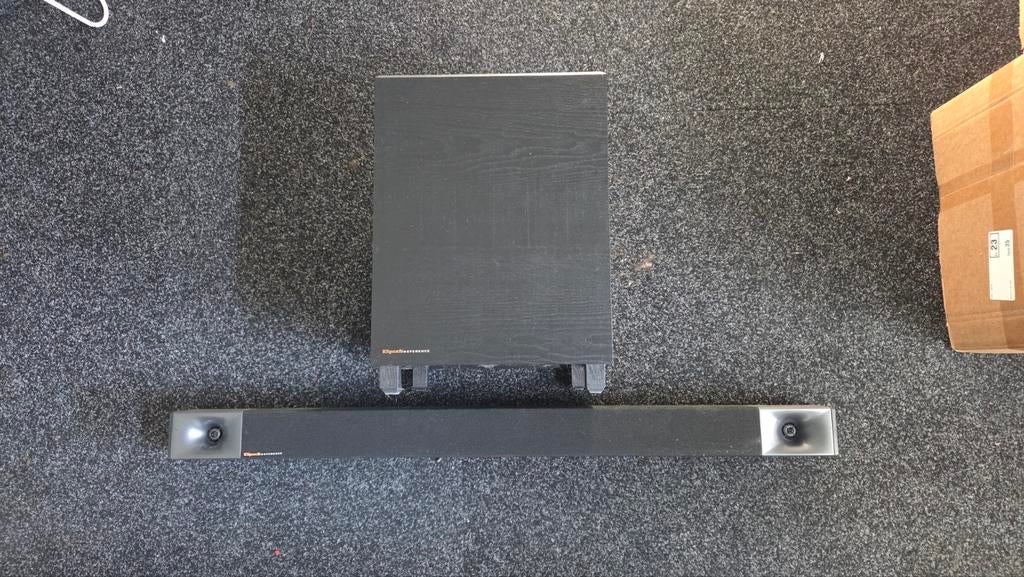Klipsch Cinema 400 soundbar + subwoofer, Ophalen, Met externe subwoofer, Gebruikt