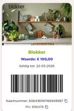 Blokker cadeaukaart 100 euro. 15% korting!, Tickets en Kaartjes, Cadeaubon, Eén persoon