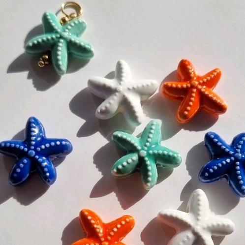 Kralen keramiek zeester geglazuurde keramische kraal sea zee, Hobby en Vrije tijd, Kralen en Sieraden maken, Nieuw, Kraal, Verzenden