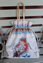 Leuke vintage strandtas uit Gran Canaria, 40 tot 60 cm, Wit, Zo goed als nieuw, 35 tot 55 cm