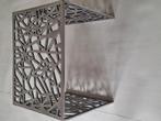Set van twee bijzettafels vierkant - aluminium- zilver, Minder dan 55 cm, Metaal of Aluminium, Rond, Zo goed als nieuw