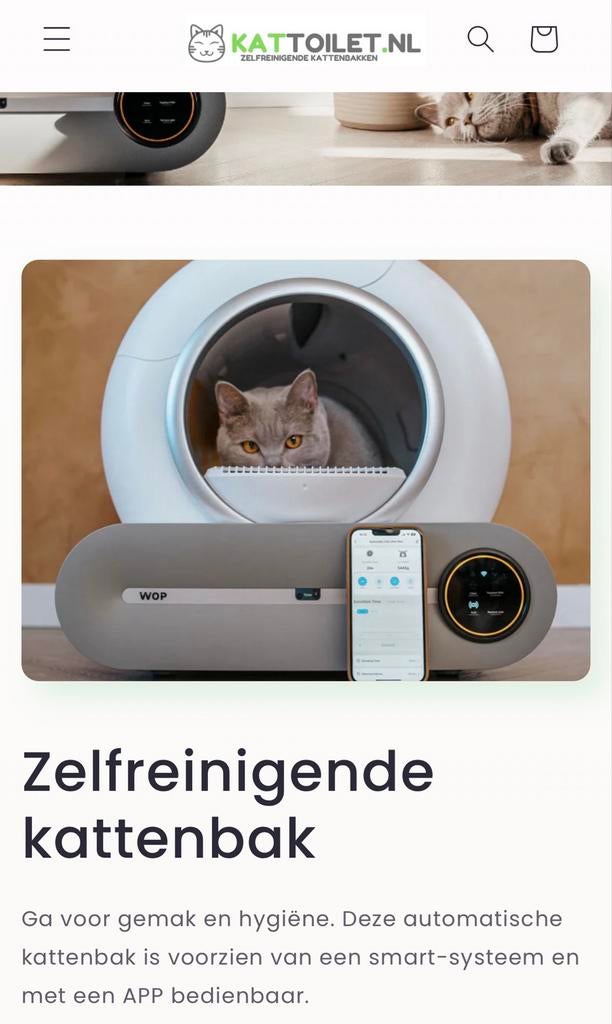 Zelfreinigende kattenbak, Ophalen, Zelfreinigend, Zo goed als nieuw