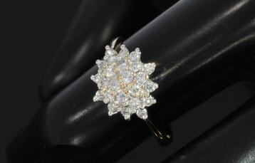 Rozet 24 diamanten 14k gouden luxe dames ring entourage beschikbaar voor biedingen