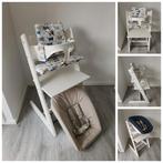Stokke Tripp Trapp wit+babyset,kussenset,newbornset,hoes, Kinderen en Baby's, Kinderstoelen, Ophalen of Verzenden, Zo goed als nieuw