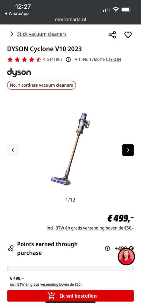 New Dyson Cyclone V10 Absolute - 2 years guarantee!, Witgoed en Apparatuur, Stofzuigers, Nieuw, Stofzuiger, Reservoir, Ophalen of Verzenden