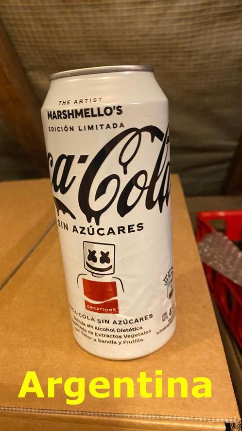 Coca-Cola can Creation uit Argentina Marshmello’s 473 ml , Verzamelen, Merken en Reclamevoorwerpen, Nieuw, Gebruiksvoorwerp, Verzenden