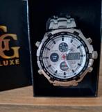GG Luxe heren horloge NIEUW stainless steel, Overige merken, Staal, Staal, Polshorloge