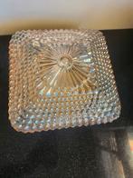 Amberglas plafonnière Vintage mid century lamp, Huis en Inrichting, Ophalen of Verzenden, Zo goed als nieuw, Glas, Vintage plafonnière