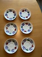 Boch Belgium Boerenbont aardewerk schoteltjes (6 stuks), Ophalen of Verzenden, Zo goed als nieuw, Kop(pen) en/of Schotel(s), Aardewerk