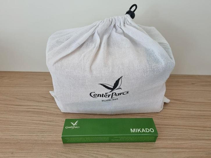 CenterParcs Kubb Set en Mikado, Hobby en Vrije tijd, Gezelschapsspellen | Overige, Nieuw, Ophalen