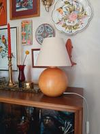 Vintage bol tafellamp hout bollamp, Ophalen of Verzenden, Gebruikt, Minder dan 50 cm