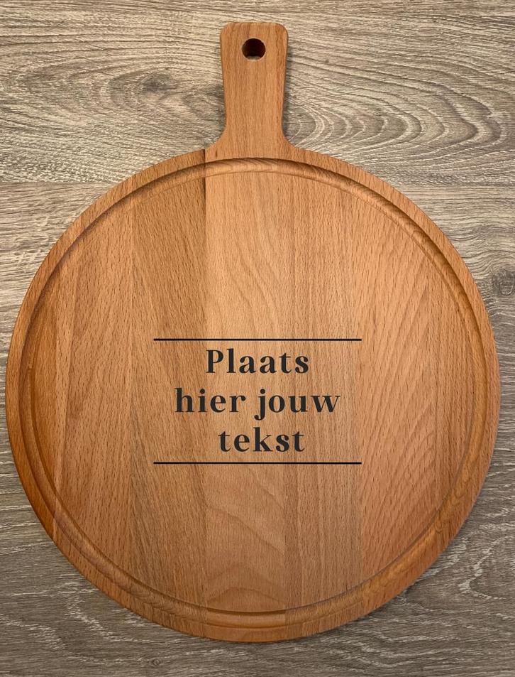 Gepersonaliseerde ronde borrelplank 30cm, Huis en Inrichting, Woonaccessoires | Tekstborden en Spreuken, Nieuw, Ophalen of Verzenden
