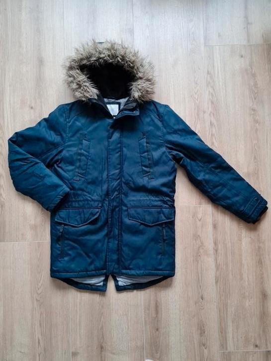 Heren winterjas parka maat M | Jack & Jones, Kleding | Heren, Jassen | Winter, Zo goed als nieuw, Maat 48/50 (M), Blauw, Ophalen of Verzenden