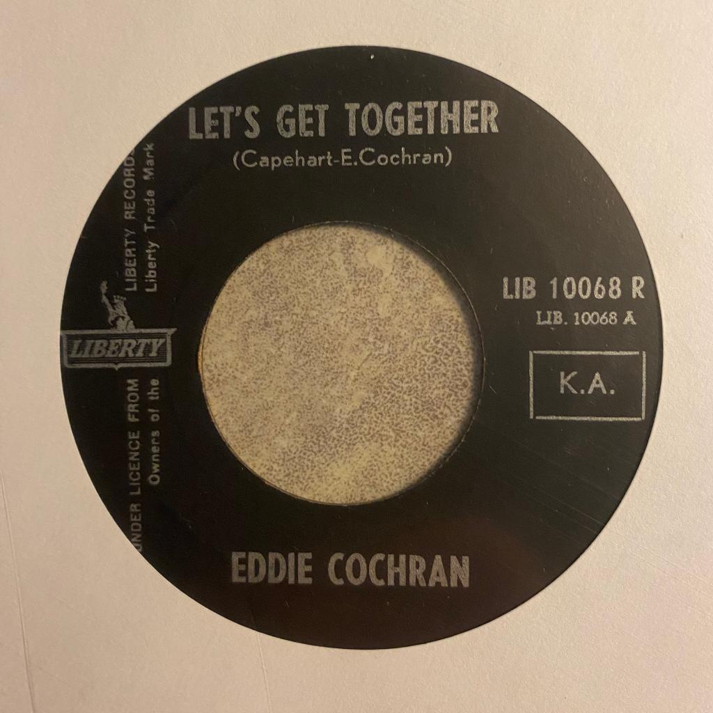 Rockabilly: Eddie Cochran: Let's Get Together orig, Cd's en Dvd's, Vinyl Singles, Overige genres, 7 inch, Single, Ophalen of Verzenden