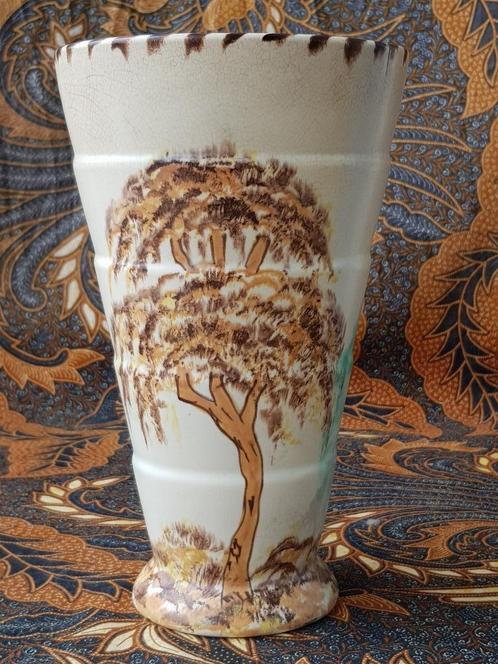 Mooie zeldzame oude Burslem Mattona vaas uit Engeland 22 cm., Antiek en Kunst, Antiek | Vazen, Ophalen of Verzenden
