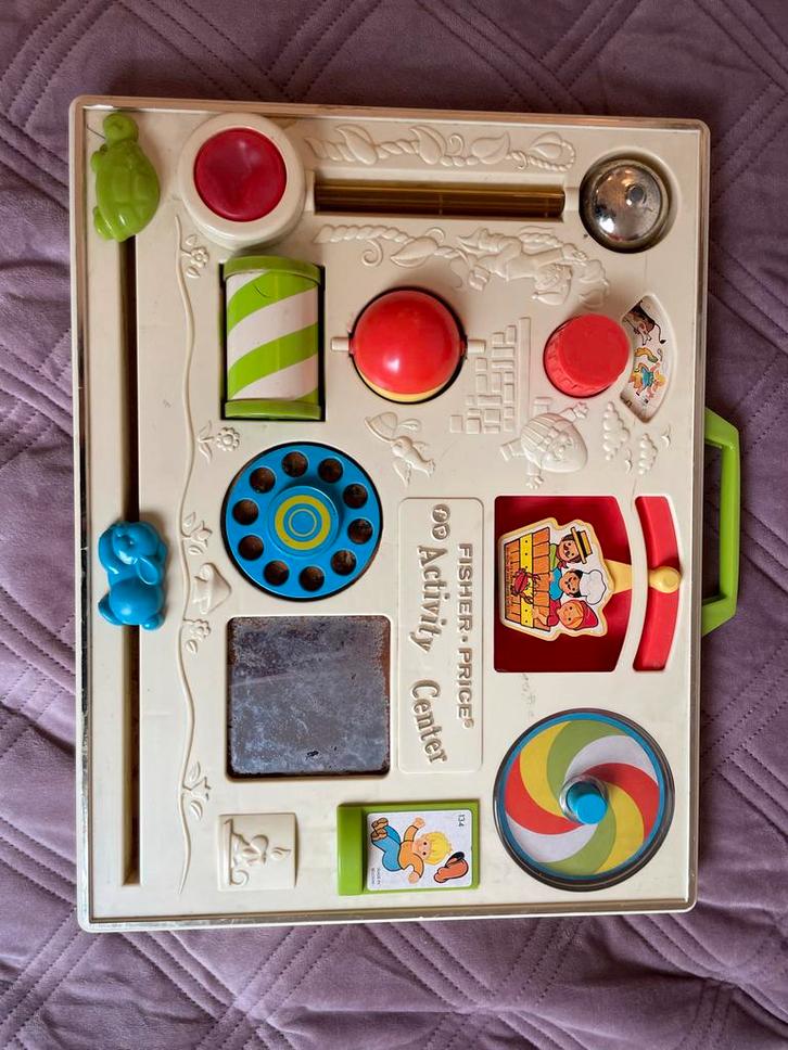 Vintage Fisher Price Activiteitenbord, Kinderen en Baby's, Speelgoed | Babyspeelgoed, Gebruikt, Babygym, Met geluid, Ophalen